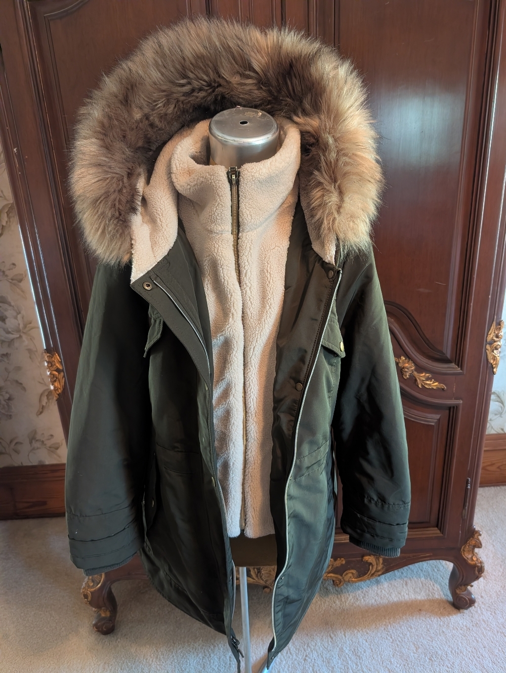 Vince Camuto Army Green Coat Jacket Medium